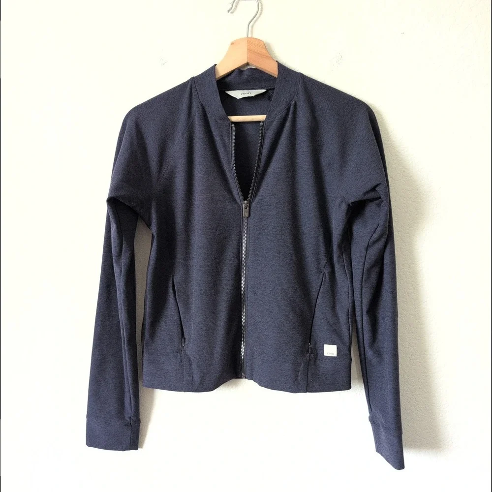Vuori Womens Performance Full Zip Elevation Track Jacket Blue Heather VW5015 XS